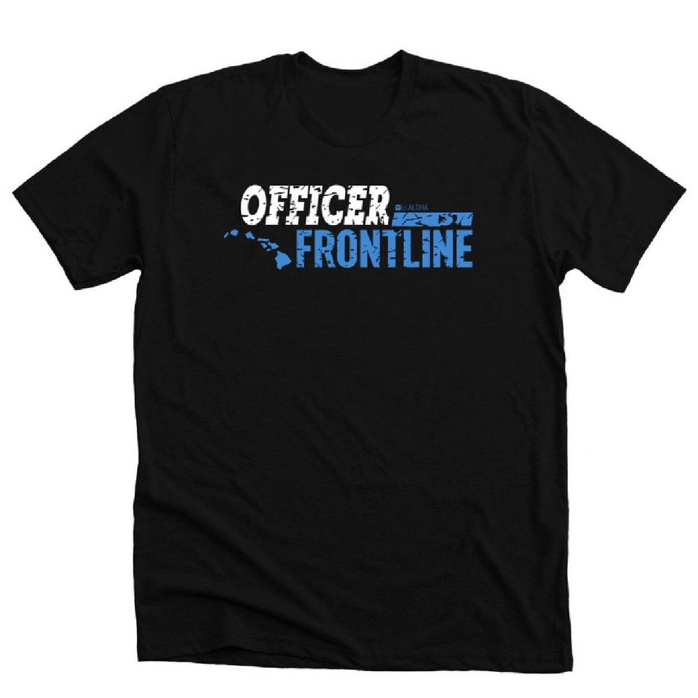FRONTLINE Unisex Black Poly/Cotton T-Shirt